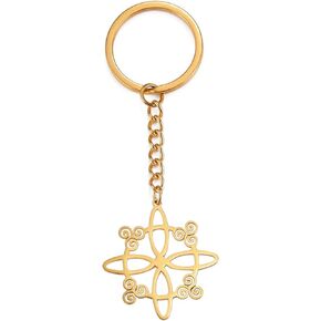 Witch Knot Keychain For Women Men Stainless Steel Charms Fashion Celtic Knot Keychain Witchcraft Symbol Amulet Jewelry