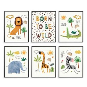 Baby Girl Boho Pink Wall Art Prints - Nursery Decor - Set of 6-8x10 - Boho Neutral nursery Room Pictures for Baby Kids - Unframed