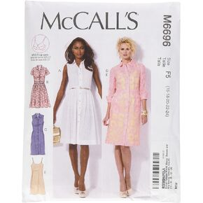 McCall's Patterns M6696 Misses' Dresses and Slip Sewing Template, Size F5 (16-18-20-22-24)