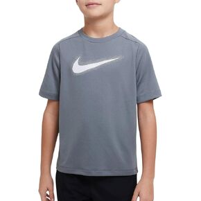 Nike Multi Big Boys' Dri-FIT Graphic Training Top (Large, Smoke Grey/White)