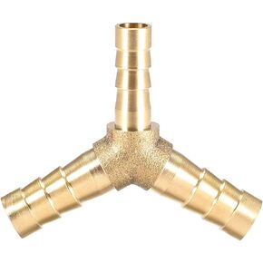 uxcell Tee Brass Barb Fitting Reducer Y Shape 3 Way Fit Hose ID 8mm x 6mm x 8mm