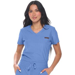 Womens Scrub Top Max Stretch Tuck-in One Pocket Scrub Top for Women