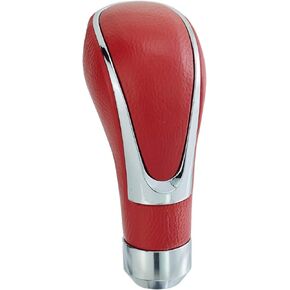 Leather Covered Stick Shift Knobs, MT Gear Car Shifter Handle Fit Most Manual Transmissions, Red