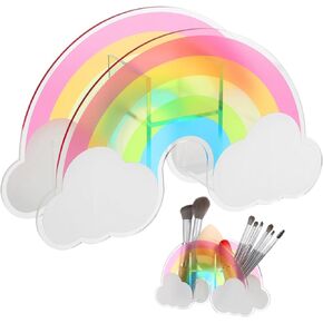 Beaupretty 1pc Storage Brush Holder Pencil Holder Acrylic Pen Stand Rainbow Pen Container Desktop Pen Organizer Pen Holder Kids Rainbow Brush Stand Home Brush Pot Acrylic Pen Container