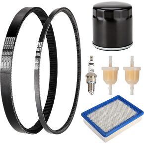 10L0L Golf Cart Tune Up Kit with Drive Belt & Starter Generator Belt for 1997-Up Club Car DS Gas Model W/ FE290 FE350 Kawasaki Engine Include Air Filter Oil Filter Fuel Filter Spark Plug