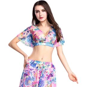 ROYAL SMEELA Belly Dance Costume for Women Chiffon Belly Dance Tops, Belly Dance Tops for Women One Size