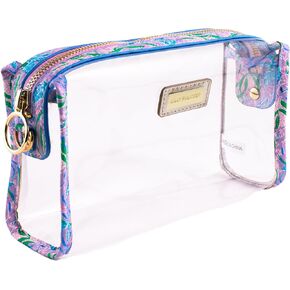 Lilly Pulitzer Clear Zipper Pouch, Cute Pencil Case for Adults, Travel Toiletry Bag, Small Pouch Bag for Supplies, Makeup or Toiletries (Secret Escape)…