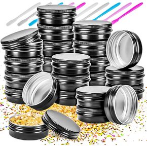 MotBach 24Pack 1oz Tin Jars, 30ml Metal Tin cans, 1Ounce Aluminum tin can jar Containers with Screw Lid for Lotion Bars, Toiletries, Creams, Samples, Makeup Cosmetic, Spices, Salve, Balms, Beard Balm