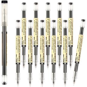 Liquid Ink Rollerball Pens Ballpoint Pens Gel Ink Pen Quick-Drying Extra-Fine Premium Japanese Style 0.38 mm point Rolling Ball Maker Pens for Office School Stationery Supply 12 Pcs/Set Black