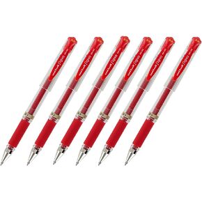 Uni-Ball Signo UM-153 Gel Ink Rollerball Pen, 1.0mm, Broad Point, Red Ink, Pack of 6