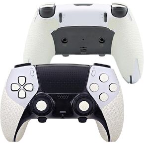 قبضة وحدة التحكم لجهاز PS5، طقم الجلد المزخرف، لجهاز PS5DualSense، وحدات التحكم المضادة للانزلاق والممتصة للعرق، مقابض المقبض والأزرار (PS5 Du﻿alSense، أسود سبج عادي)