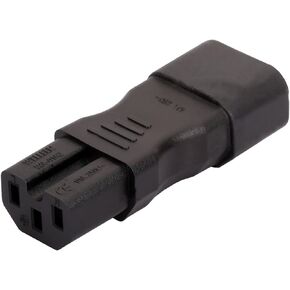 C14 to C15 Power Adapter,IEC 3Pole Male to Female Straight AC Converter(C14 to C15)