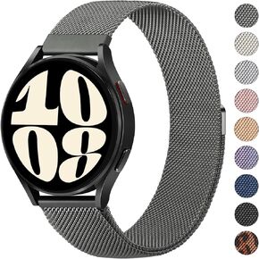 Meliya Metal Band Compatible with Samsung Galaxy Watch 6 Band 40mm 44mm, Galaxy Watch 6 Classic Bands 43mm 47mm, 20mm Stainless Steel Replacement Strap for Galaxy Watch 6 Band Women Men
