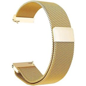 22mm Stainless Steel Magnetic Mesh Compatible for Samsung Galaxy Watch 46mm/Gear S3 Classic/Frontier/Huawei Watch 2Classic/GT/GT 2/ Quick Release Replacement Sports Straps