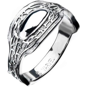 Marvel Comics Unisex Adult Men's Stainless Steel Black Panther Wakanda King T'Challa Ring