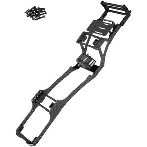 RC Frame Chassis Upgrades Part for 1/10 Axia1 SCX10 SCX10 II 90046 90047 RC Crawler Car,Carbon Fiber Wheelbase Chassis with Prefixal Gearbox(Black)