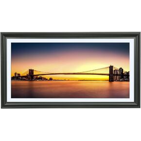 10x20 Panoramic Picture Frames Solid Wood with 8x18 White Mat, Displays 8x18 with Mat or 10x20 Inch without Mat, 8x18 Poster Frame 10x20 Photo Frames Family Wall Black (L23B1020W818)
