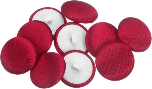 HARFINGTON 10pcs 16L Fabric Cloth Covered Button 10mm Round Plastic Sewing Buttons for Suits Dress Blouses, Black in Saudi Arabia