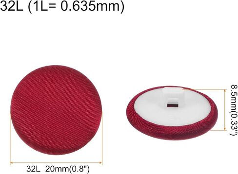 HARFINGTON 10pcs 16L Fabric Cloth Covered Button 10mm Round Plastic Sewing Buttons for Suits Dress Blouses, Black in Saudi Arabia