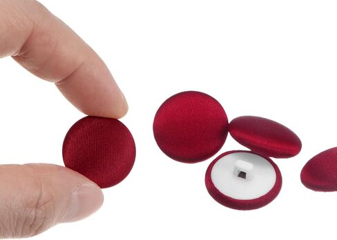 HARFINGTON 10pcs 16L Fabric Cloth Covered Button 10mm Round Plastic Sewing Buttons for Suits Dress Blouses, Black in Saudi Arabia