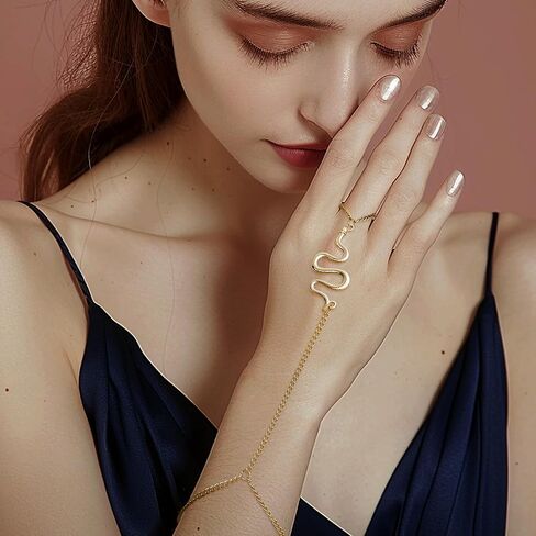 Gold Dainty Pearl Butterfly Hand Chain Ring Bracelet for Woman in Saudi Arabia