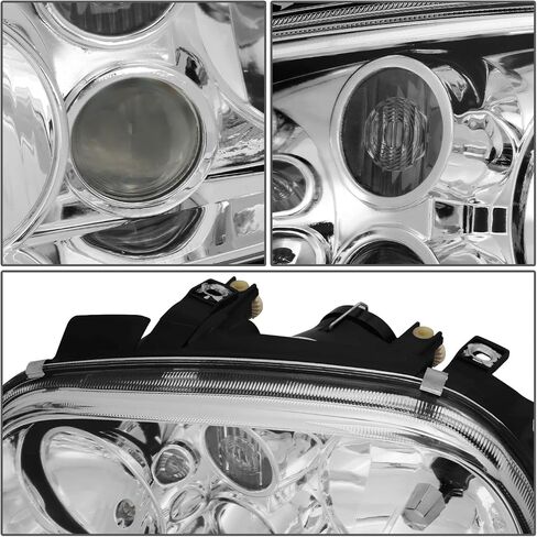DNA MOTORING زوج من المصابيح الأمامية ذات العدسات الشفافة والكروم المتوافقة مع VW 99-06 Golf / 99-02 Cabrio، HL-OH-VWGOLF99-CH in Saudi Arabia