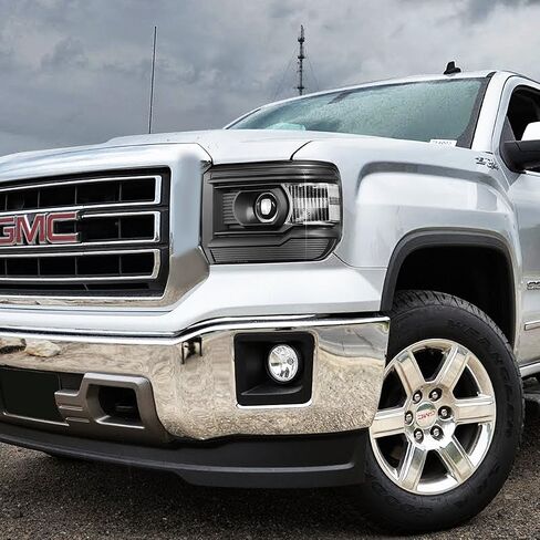 DNA Motoring HL-OH-GMCS14-BK-CL1 Black Housing Clear Side Projector Headlight [For 14-17 GMC Sierra ] in Saudi Arabia