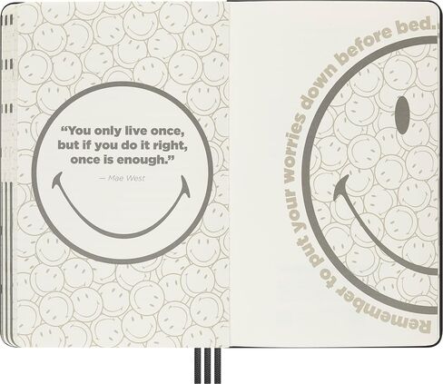 Moleskine Limited Edition Smiley Notebook مع صندوق التجميع، غطاء صلب، XS (2.5 بوصة × 4.25 بوصة)، عادي/فارغ، أسود، 160 صفحة in Saudi Arabia