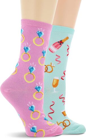 Hot Sox Women's Cute Conversation Starter Crew Socks-2 Pair Pack-Cool & Fun Gifts in Saudi Arabia