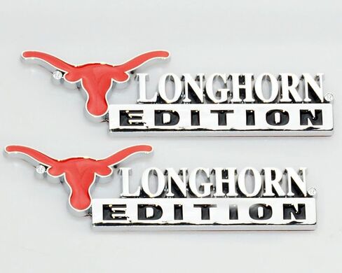 2Pc Texas Longhorn Edition Emblem Logo Auto Truck Badge Sticker Decal Replacement for Universal Vehicle, Car, Truck, SUV (Matte Black) in Saudi Arabia