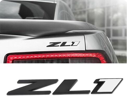 حروف بارزة ثلاثية الأبعاد ZL1 شعار باب خلفي جانبي معدني مع دعامة لاصقة تناسب ديكور السيارات Chevy Camaro Rs Ss (أحمر فضي) in Kuwait