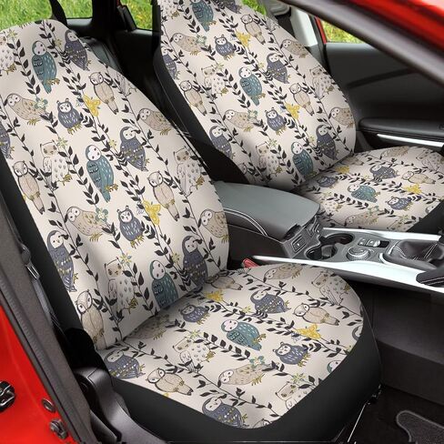 Purple Metal Owl Print Car Accessories Interior Decor Set of 2, Durable Seat Cover for Men Women Fit for Car, Truck or SUVs in Saudi Arabia