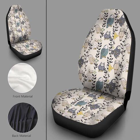 Purple Metal Owl Print Car Accessories Interior Decor Set of 2, Durable Seat Cover for Men Women Fit for Car, Truck or SUVs in Saudi Arabia