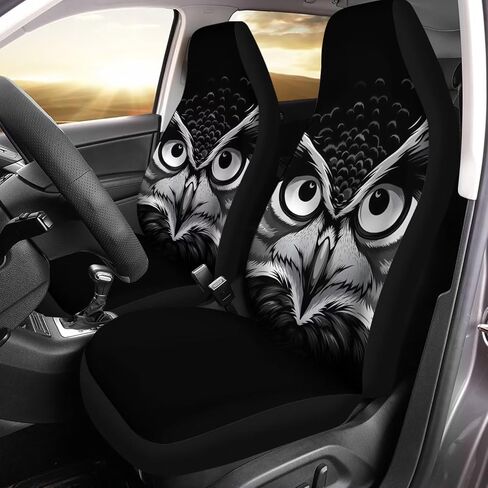 Purple Metal Owl Print Car Accessories Interior Decor Set of 2, Durable Seat Cover for Men Women Fit for Car, Truck or SUVs in Saudi Arabia