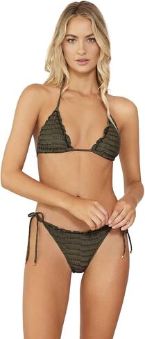 PQ Swim Women's Embroidered Lettuce Edge Triangle Bikini Top in Saudi Arabia