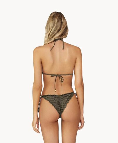 PQ Swim Women's Embroidered Lettuce Edge Triangle Bikini Top in Saudi Arabia