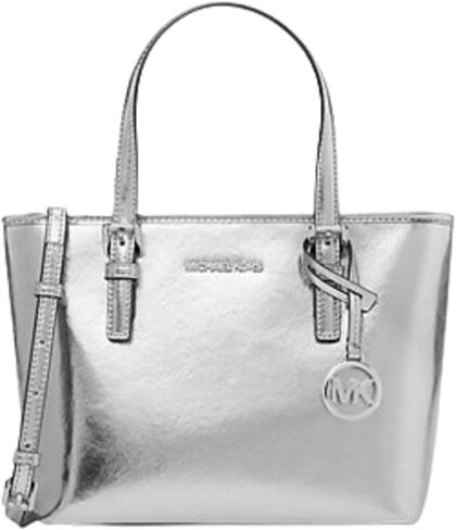 Michael KorsJet Set Travel Extra-Small Metallic Top-Zip Tote Bag Silver in Saudi Arabia