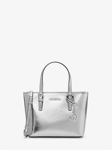 Michael KorsJet Set Travel Extra-Small Metallic Top-Zip Tote Bag Silver in Saudi Arabia