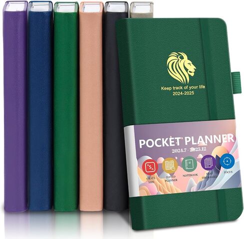 2024-2025 Pocket Planner - July 2024 - December 2025, Small Pocket Calendar 2024-2025, Academic Planner, Weekly Monthly Planner, 3.5" x 6.7", Purple in Saudi Arabia