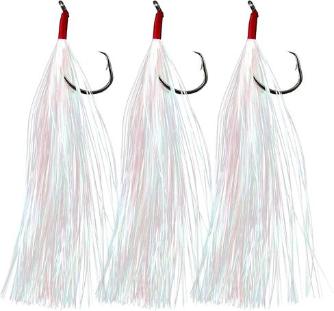 Dr.Fish 10 Pack Teaser Hooks for Hi/Lo Rig Fluke Flounder Rig Sea Bass Rig Octopus Circle Hooks Replacement Hook Saltwater Fishing Hooks Surf Fishing Striper Snapper in Saudi Arabia