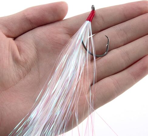 Dr.Fish 10 Pack Teaser Hooks for Hi/Lo Rig Fluke Flounder Rig Sea Bass Rig Octopus Circle Hooks Replacement Hook Saltwater Fishing Hooks Surf Fishing Striper Snapper in Saudi Arabia