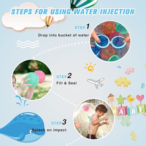 18 قطعة من بالونات قنبلة المياه القابلة لإعادة الاستخدام، بالونات مياه مغناطيسية قابلة لإعادة الملء، كرات قنبلة مائية من السيليكون ذاتية الغلق للأطفال والشباب والكبار في الفناء الخلفي للصيف والأنشطة الخارجية والألعاب المائية والحفلات in Kuwait