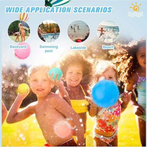 18 قطعة من بالونات قنبلة المياه القابلة لإعادة الاستخدام، بالونات مياه مغناطيسية قابلة لإعادة الملء، كرات قنبلة مائية من السيليكون ذاتية الغلق للأطفال والشباب والكبار في الفناء الخلفي للصيف والأنشطة الخارجية والألعاب المائية والحفلات in Kuwait