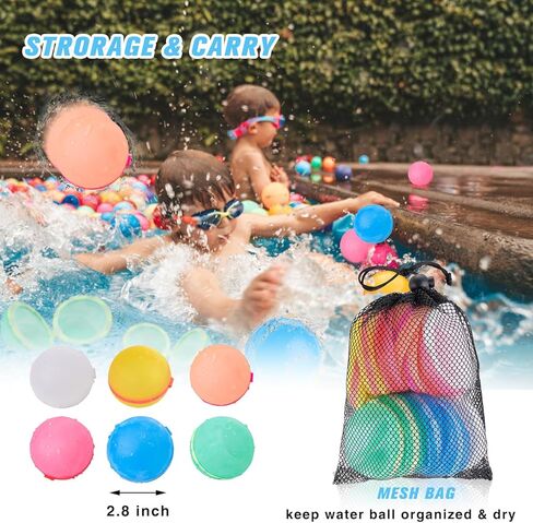18 قطعة من بالونات قنبلة المياه القابلة لإعادة الاستخدام، بالونات مياه مغناطيسية قابلة لإعادة الملء، كرات قنبلة مائية من السيليكون ذاتية الغلق للأطفال والشباب والكبار في الفناء الخلفي للصيف والأنشطة الخارجية والألعاب المائية والحفلات in Kuwait