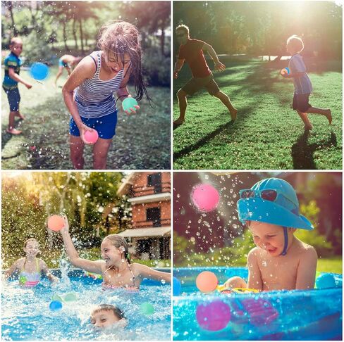 18 قطعة من بالونات قنبلة المياه القابلة لإعادة الاستخدام، بالونات مياه مغناطيسية قابلة لإعادة الملء، كرات قنبلة مائية من السيليكون ذاتية الغلق للأطفال والشباب والكبار في الفناء الخلفي للصيف والأنشطة الخارجية والألعاب المائية والحفلات in Kuwait