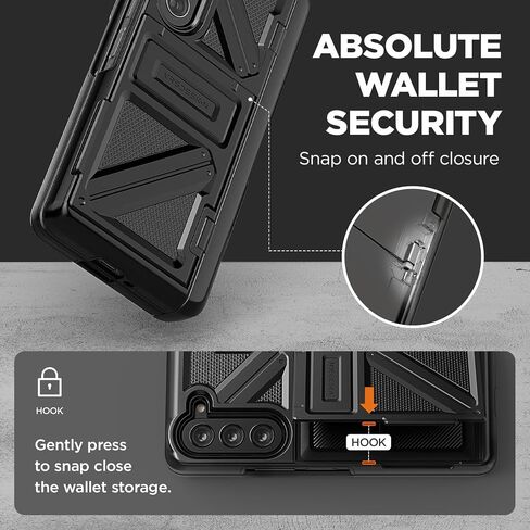 حافظة هاتف Terra Guard Ultimate GO S لهاتف Galaxy Z Fold 5 5G (2023)، من VRS DESIGN، حافظة محفظة مميزة الكل في واحد مع مقصورة قلم S وواقي شاشة (أسود غير لامع / متجدد) in Kuwait