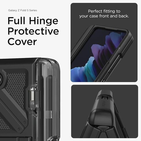 حافظة هاتف Terra Guard Ultimate GO S لهاتف Galaxy Z Fold 5 5G (2023)، من VRS DESIGN، حافظة محفظة مميزة الكل في واحد مع مقصورة قلم S وواقي شاشة (أسود غير لامع / متجدد) in Kuwait