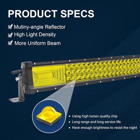 Willpower 22 inch 270W Straight Triple Row Yellow Amber Led Light Bar Flood Spot Combo Driving Lights Off Road Lights for Jeep Pickup Truck ATV UTV Wrangler SUV Ram 4x4,3000K 12-24V in Saudi Arabia