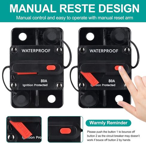 200 Amp Circuit Breaker,with Manual Reset,Waterproof, 12V-48V DC, 30-308A,for Car Marine Trolling Motors Boat ATV Manual Power Protect for Audio System Fuse (JTST0010) in Saudi Arabia