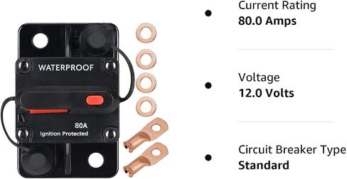 200 Amp Circuit Breaker,with Manual Reset,Waterproof, 12V-48V DC, 30-308A,for Car Marine Trolling Motors Boat ATV Manual Power Protect for Audio System Fuse (JTST0010) in Saudi Arabia